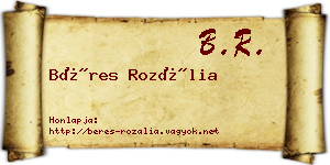 Béres Rozália névjegykártya